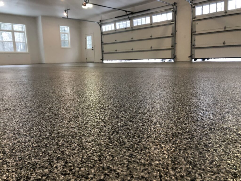 Twilight concrete coated garage floor